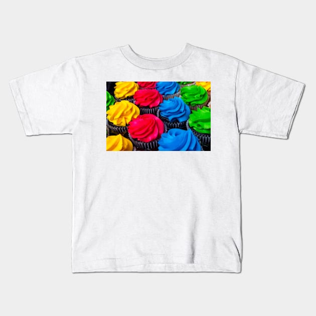 Bright Colored Cupcakes Kids T-Shirt by photogarry